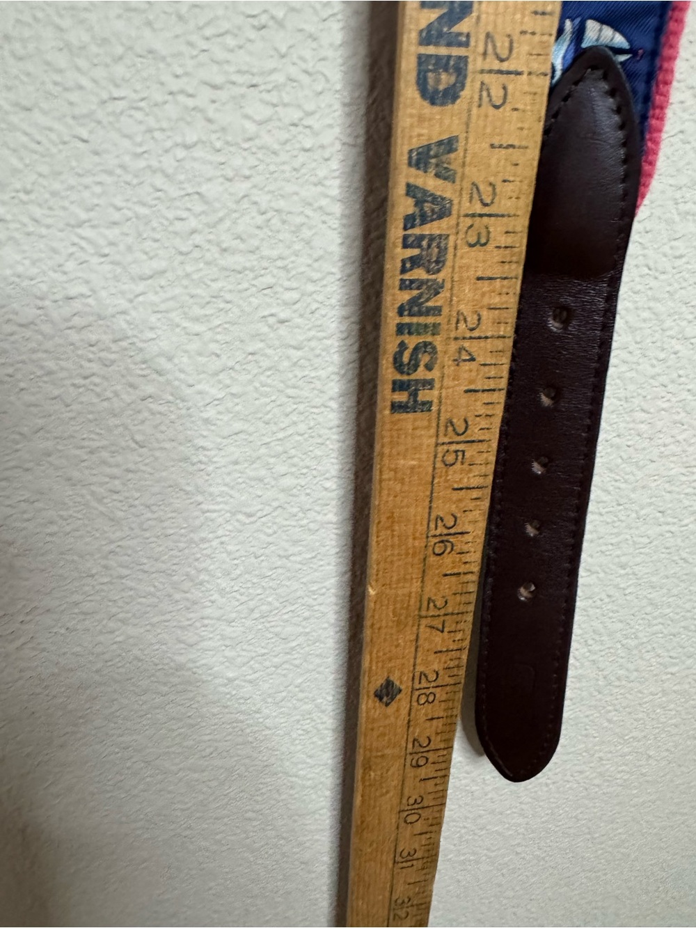 Vineyard Vines Sailboat Belt Size 26 Pink Canvas Leather Trim Preppy Belt - Picture 7 of 7